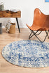 Horizon White Navy Transitional Round Rug - Floorsome - Modern - EVO - 253 - WNAV - 150X150 - Modern