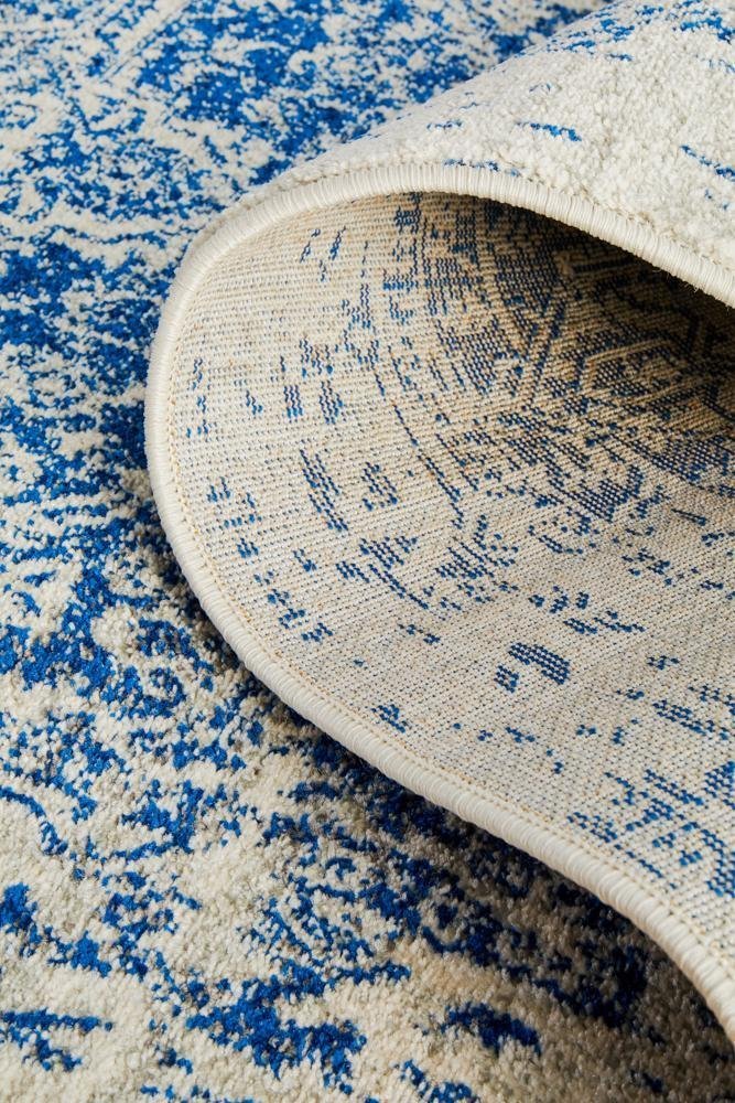 Horizon White Navy Transitional Runner Rug - Floorsome - Modern - EVO - 253 - WNAV - 300X80 - Modern