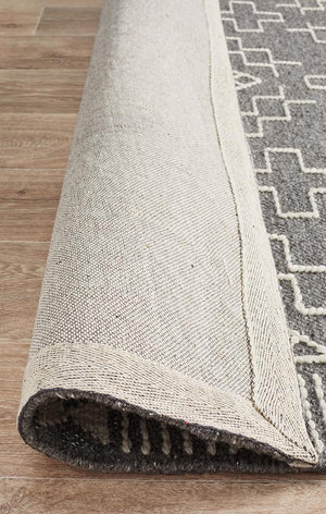 Hudson 802 Grey Wool Rug - Floorsome - Modern