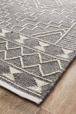 Hudson 802 Grey Wool Rug - Floorsome - Modern