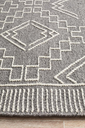 Hudson 802 Grey Wool Rug - Floorsome - Modern
