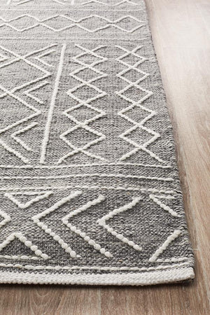 Hudson 807 Grey Wool Rug - Floorsome - Modern