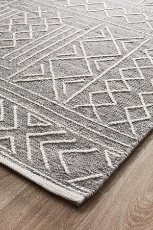 Hudson 807 Grey Wool Rug - Floorsome - Modern