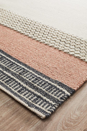Hudson 809 Peach Wool Rug - Floorsome - Modern