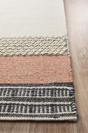 Hudson 809 Peach Wool Rug - Floorsome - Modern