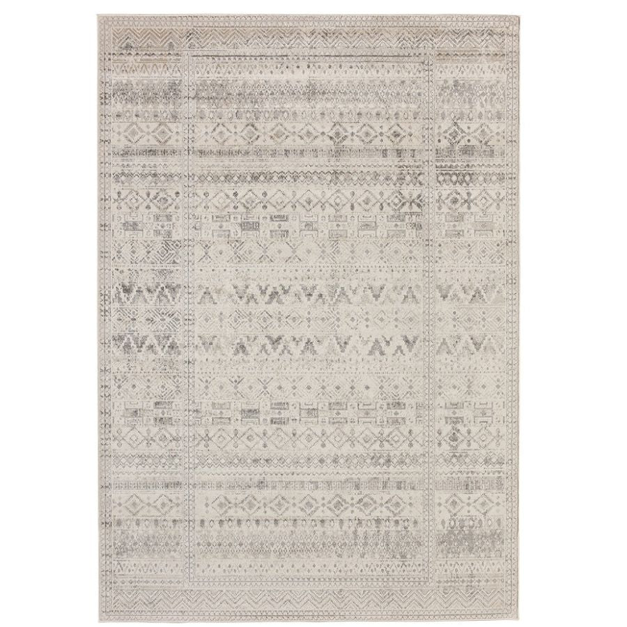 Ikop Light Grey and White Traditional Distressed Rug - Floorsome - Rugs - MSTQIKOP0080150 - Rugs
