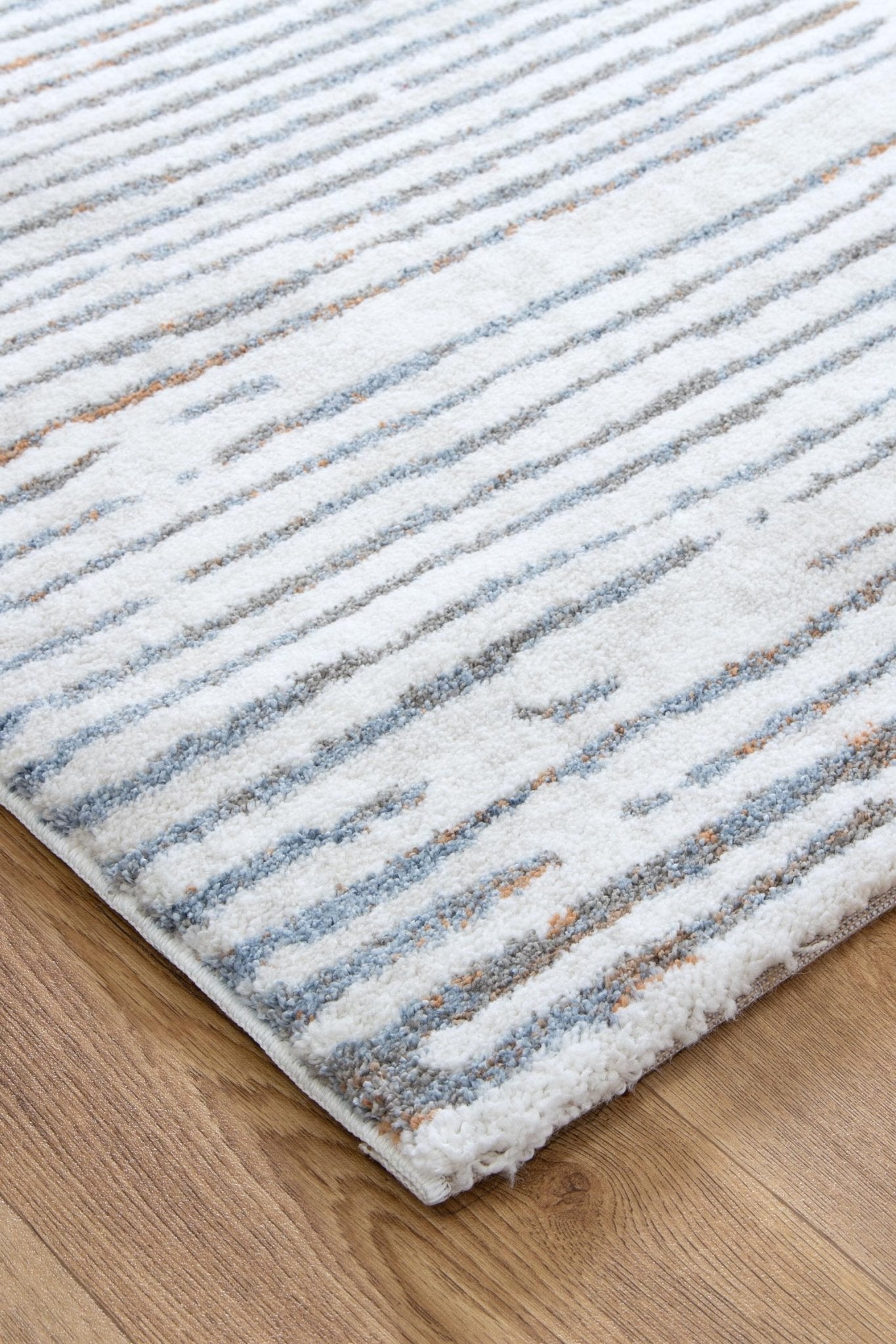Indulgence Distressed Lines Blue Rug - INDU005 - Floorsome - Area Rug - INDU12005 - Area Rug