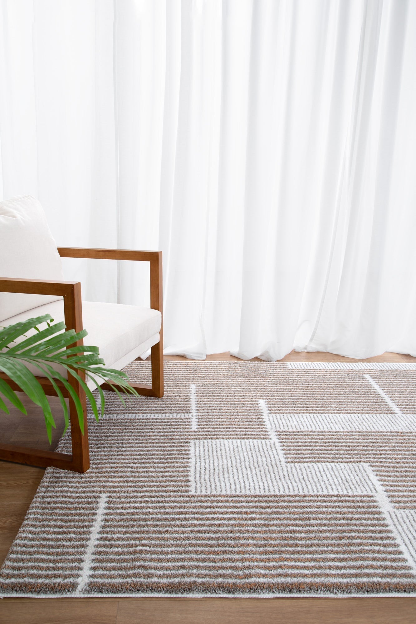 Indulgence Geo Lines Beige Grey Rug - INDU002 - Floorsome - Area Rug - INDU12002 - Area Rug