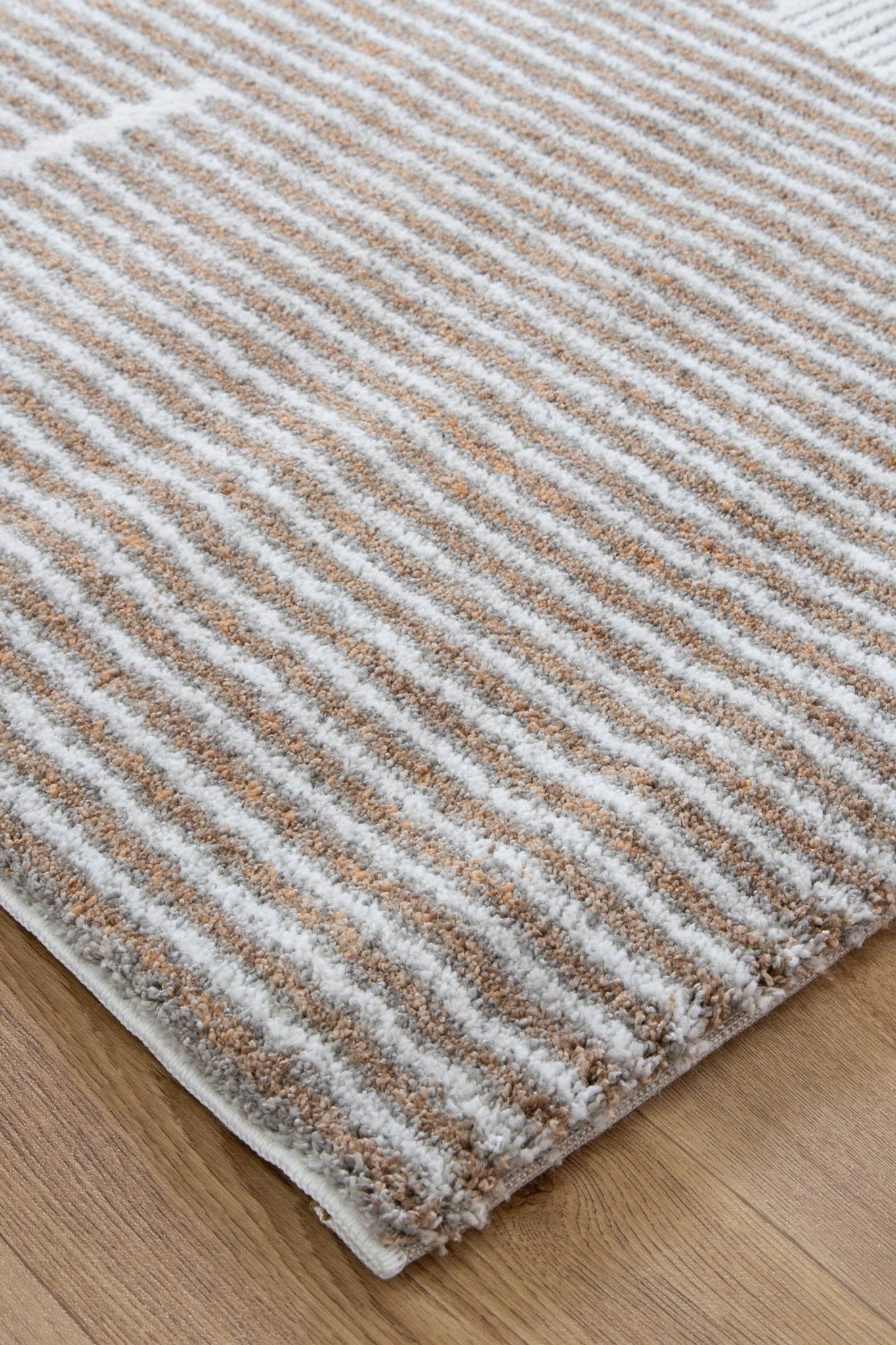 Indulgence Geo Lines Beige Grey Rug - INDU002 - Floorsome - Area Rug - INDU12002 - Area Rug