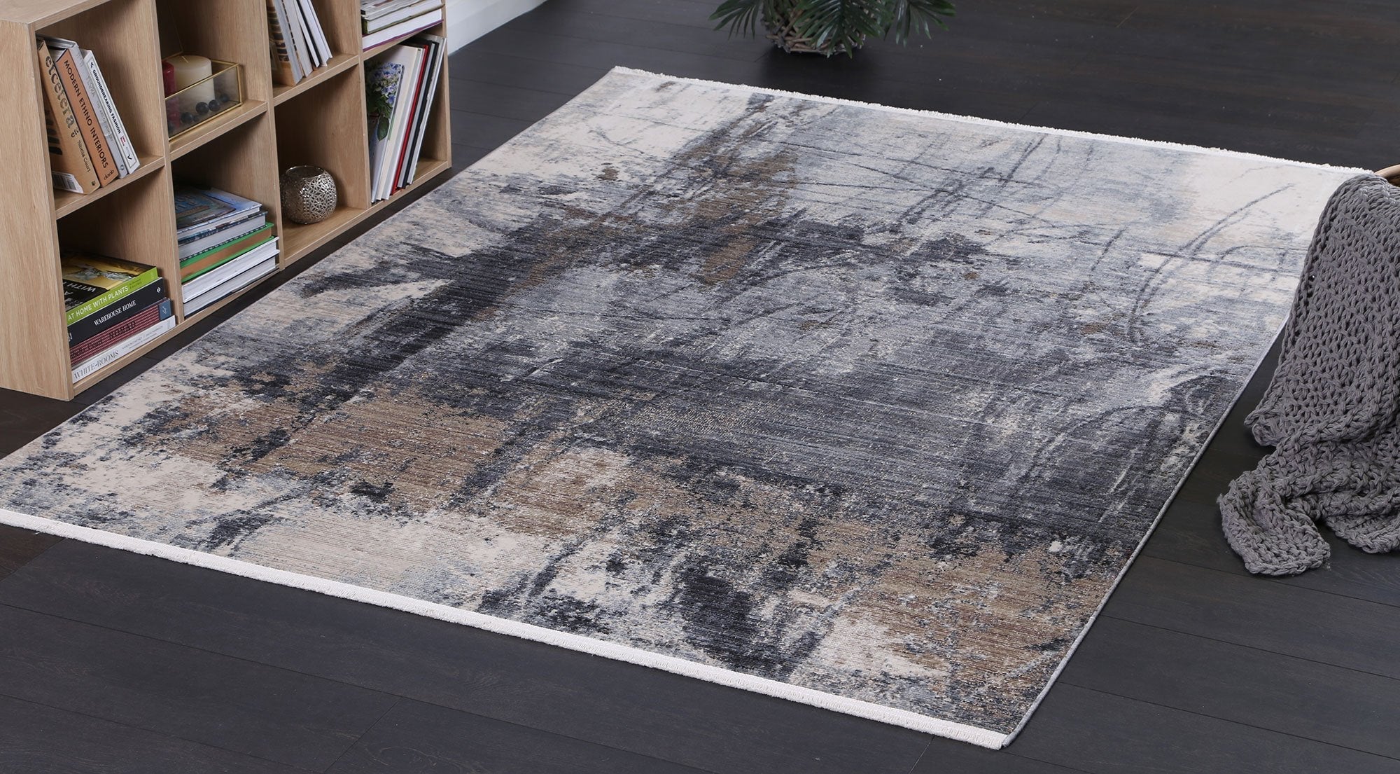 Istanbul Modern Aydeniz Blue Ash Rug - Floorsome - Modern - DRAG801304456MULT - Modern