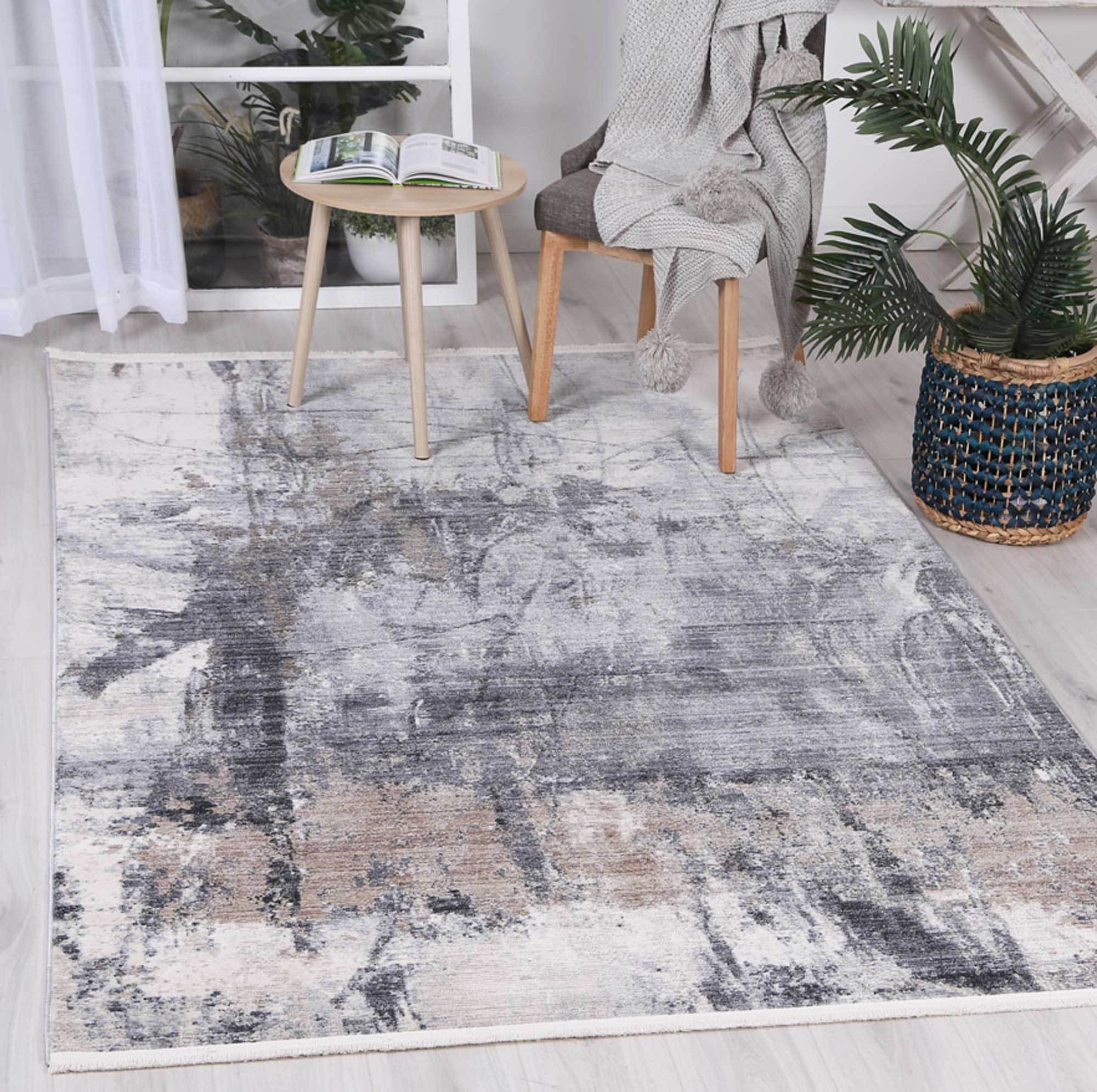 Istanbul Modern Aydeniz Blue Ash Rug - Floorsome - Modern - DRAG801304456MULT - Modern