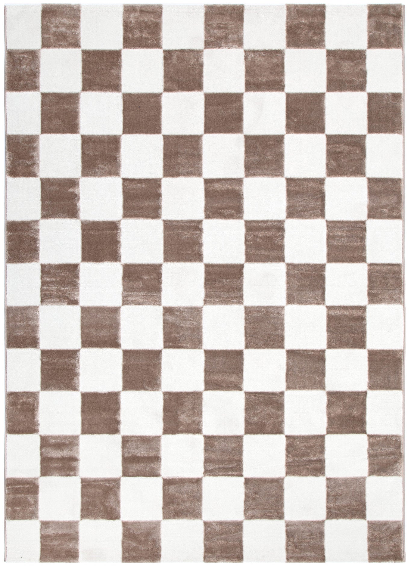 Jade Checkers Cream Brown Rug - JADE007 - Floorsome - Area Rug