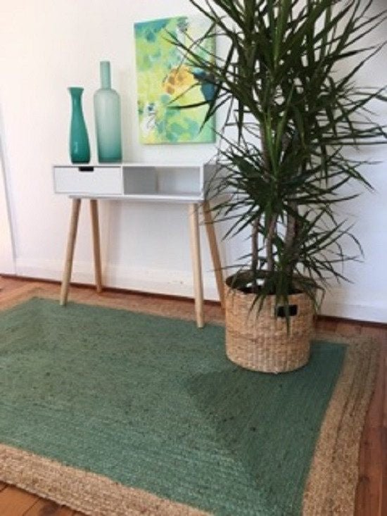 Jute Rug - Phoenix Sea Green - Floorsome - Jute Rugs - JUTPHSEAG090150 - Jute Rugs