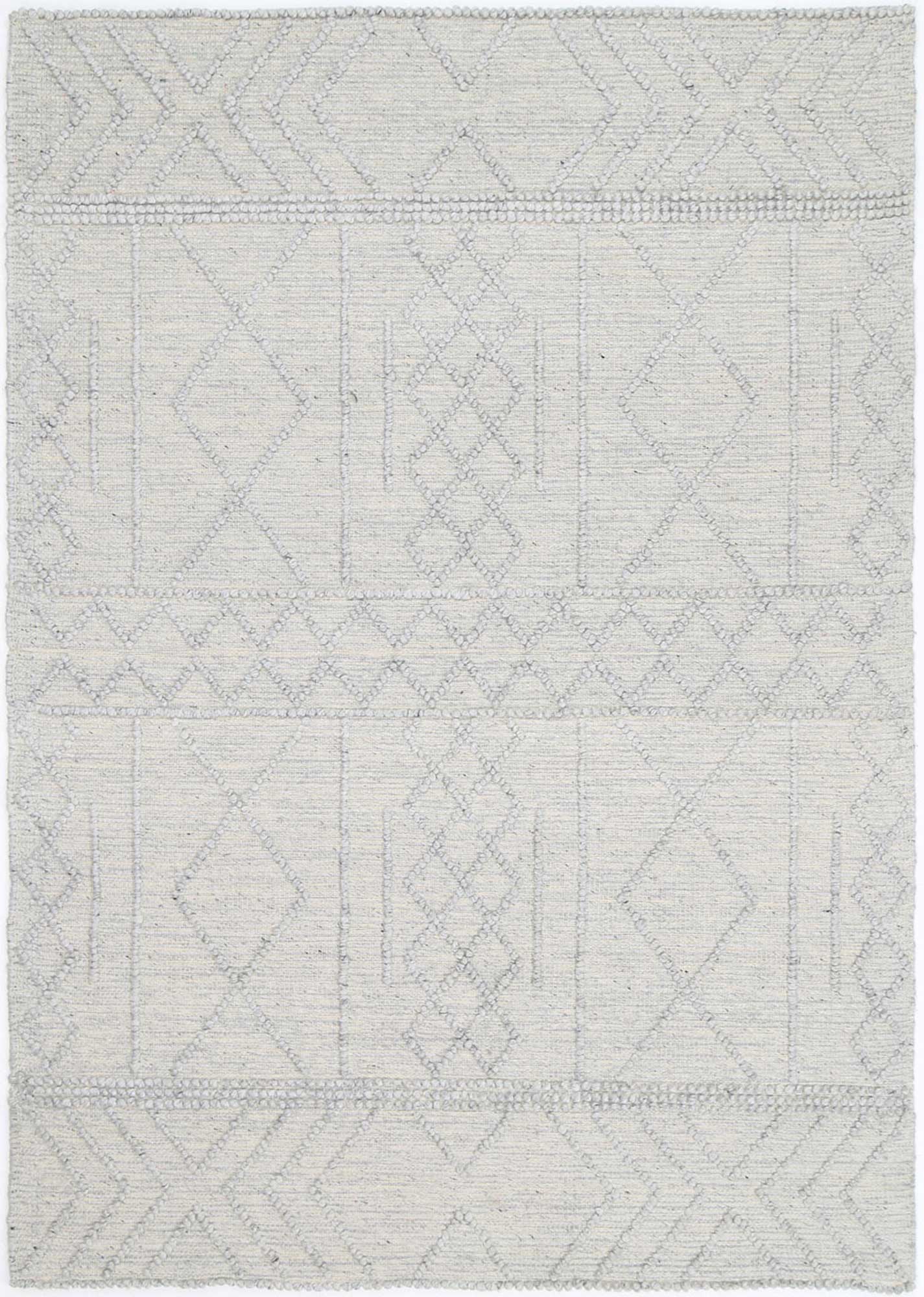 Kaiden Diamond Tribal Grey Wool Rug - Floorsome - Rug - HIMA160200GREY - Rug