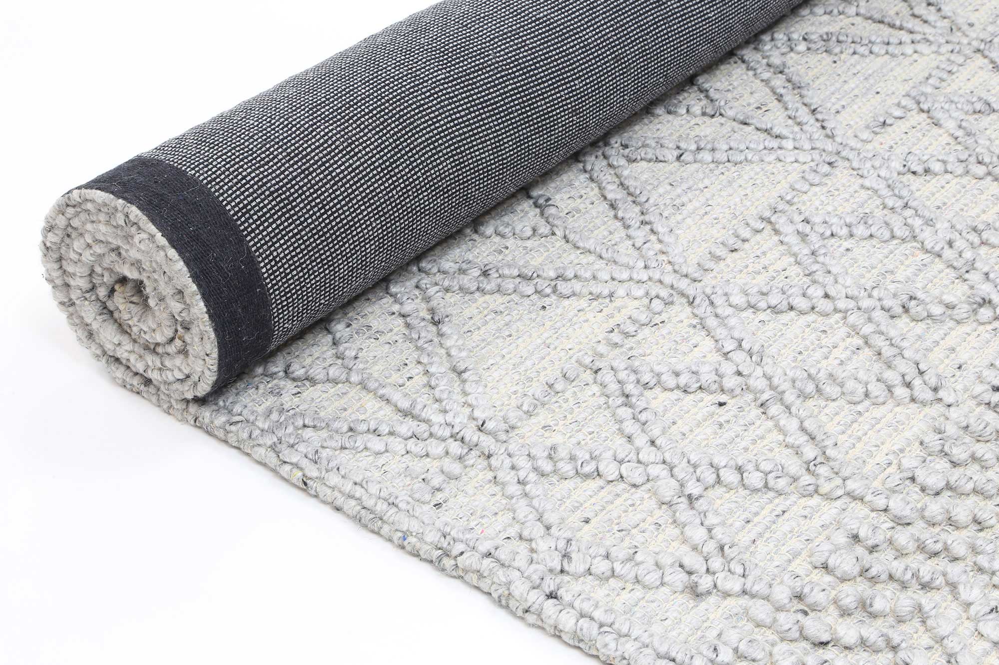 Kaiden Diamond Tribal Grey Wool Rug - Floorsome - Rug - HIMA160200GREY - Rug