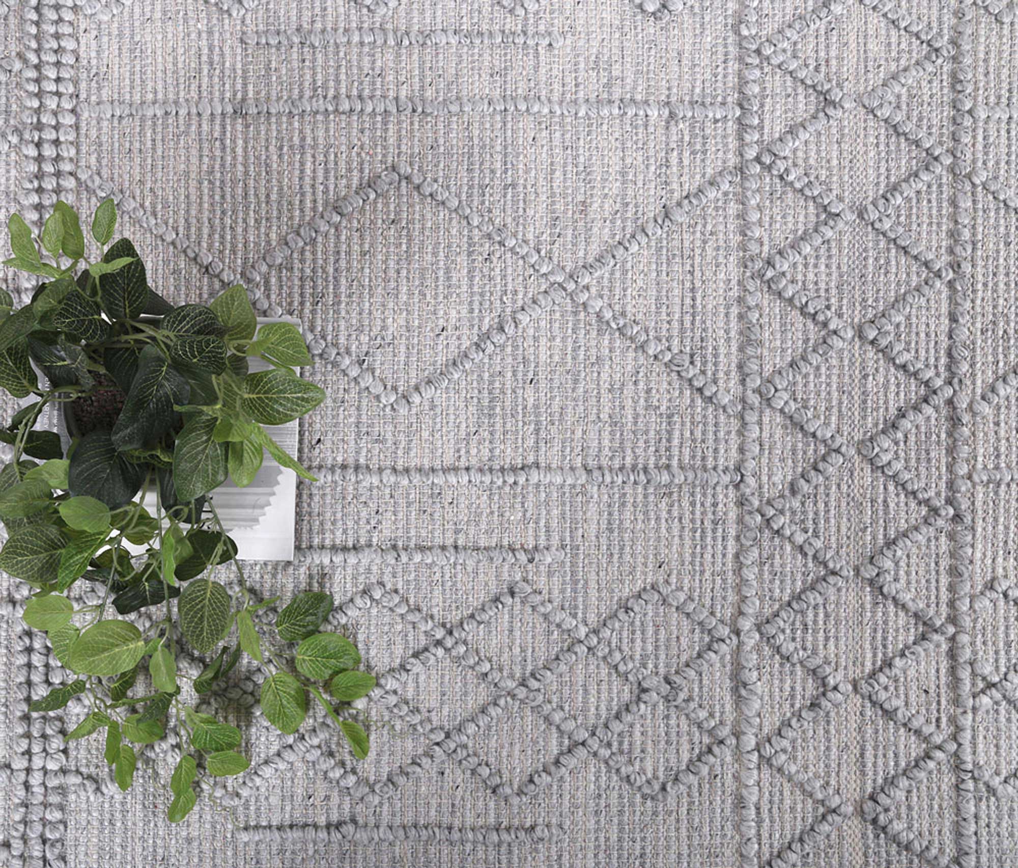 Kaiden Diamond Tribal Grey Wool Rug - Floorsome - Rug - HIMA160200GREY - Rug