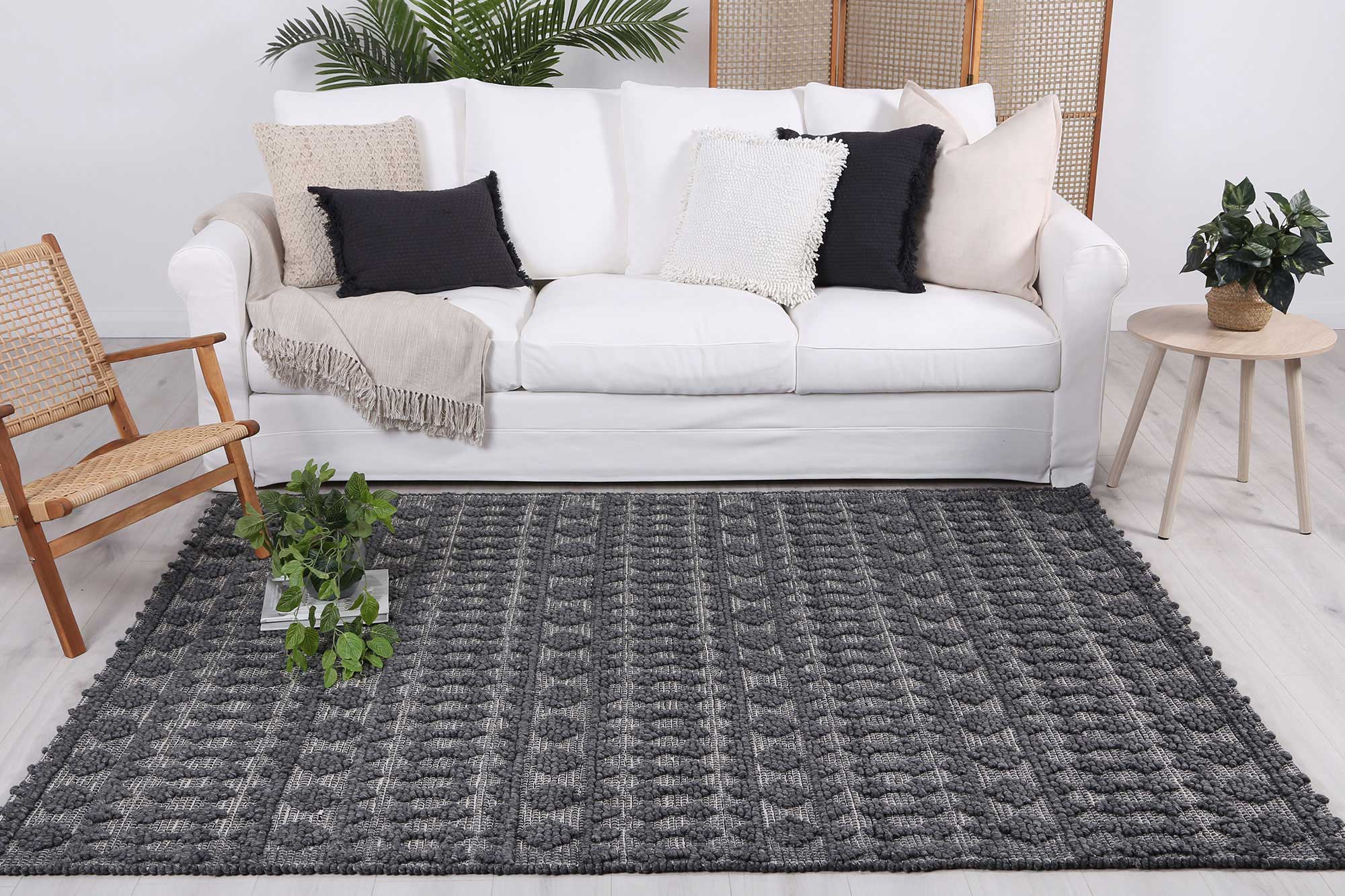 Kaiden Fine Tribal Grey Wool Rug - Floorsome - Rug - HIMA160900GREY - Rug