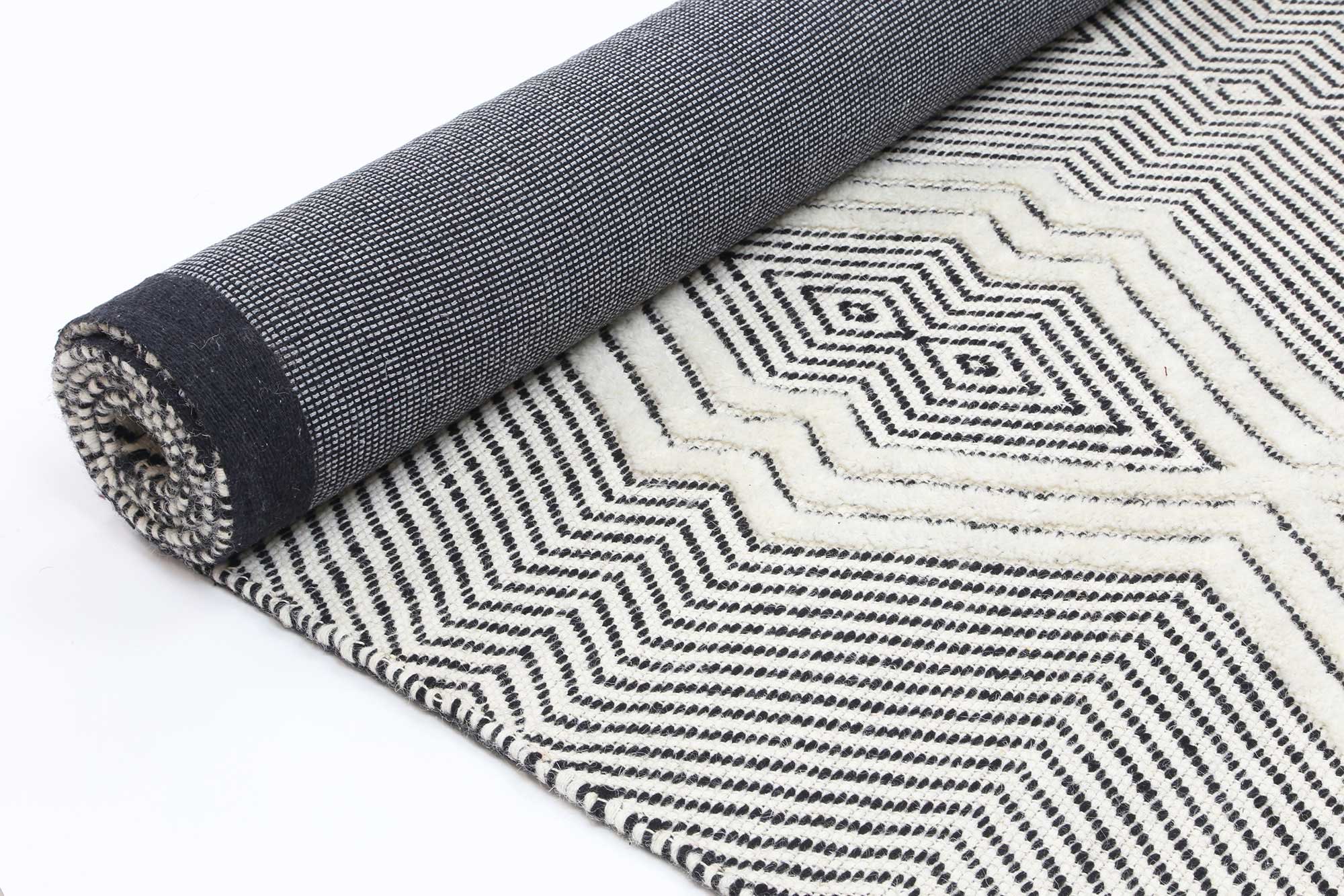 Kaiden Saw Ivory Wool Rug - Floorsome - Rug - HIMA160100IVOR - Rug