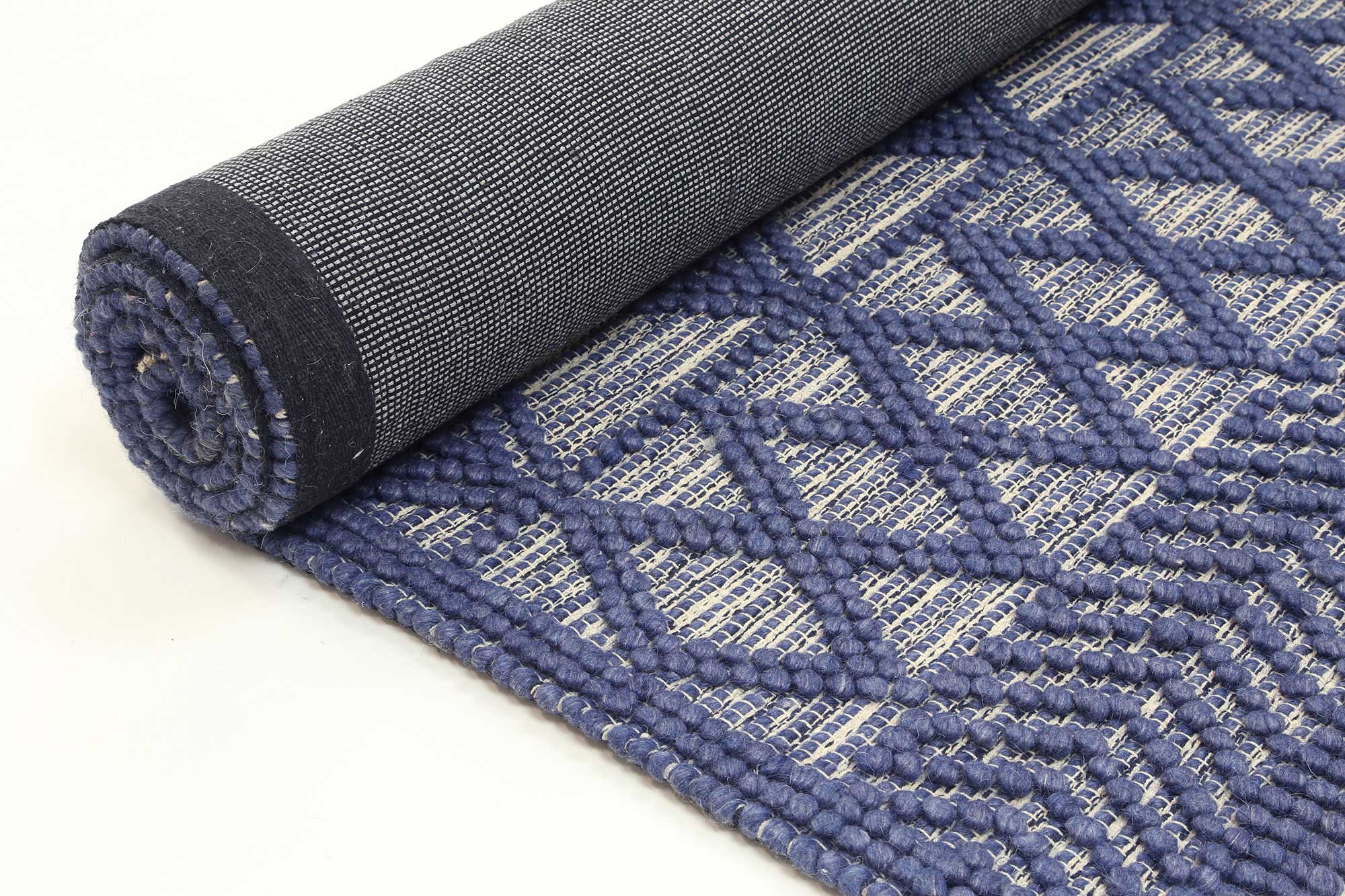 Kaiden Tribal Blue Wool Rug - Floorsome - Rug - HIMA160700BLUE - Rug