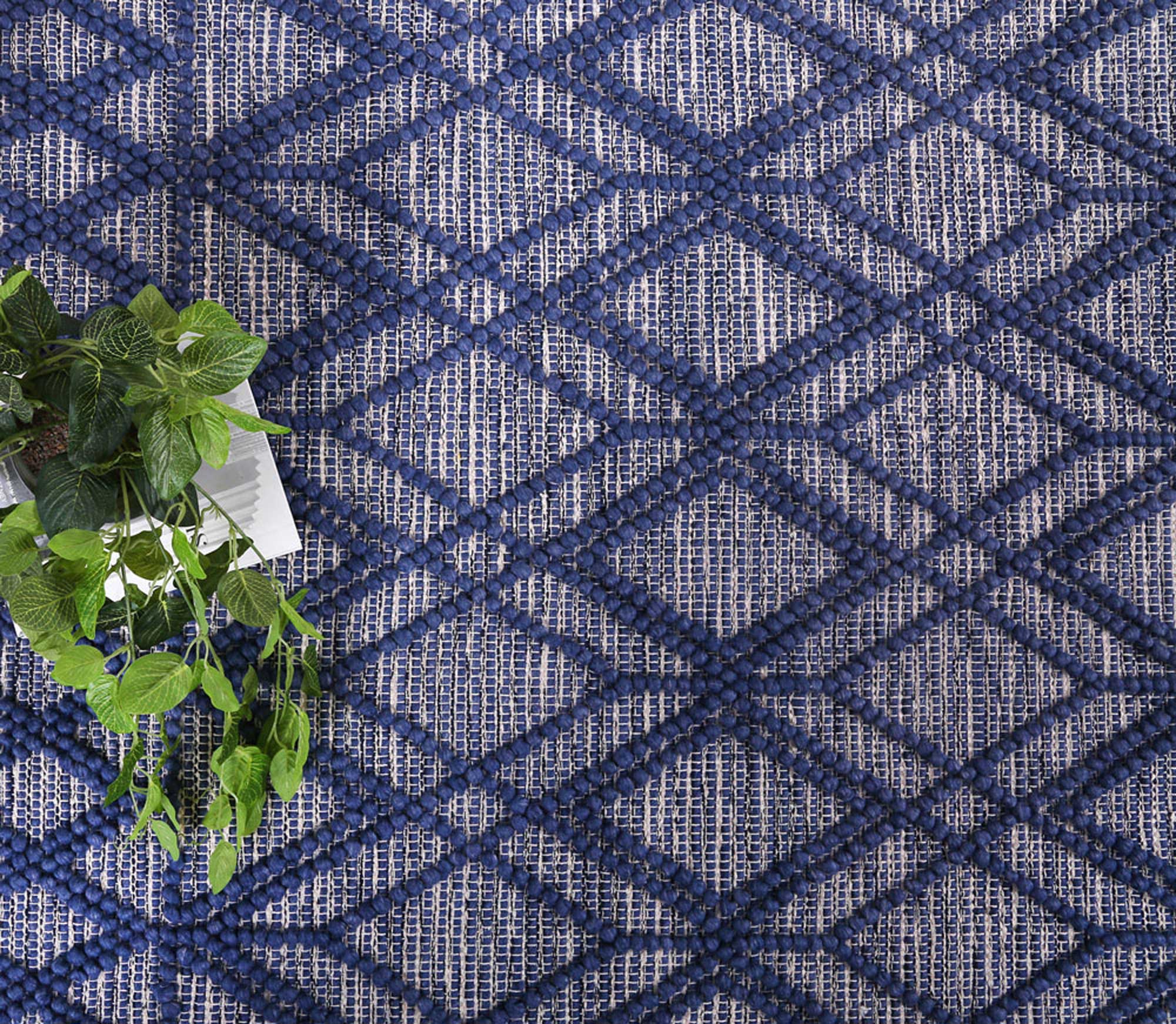 Kaiden Tribal Blue Wool Rug - Floorsome - Rug - HIMA160700BLUE - Rug