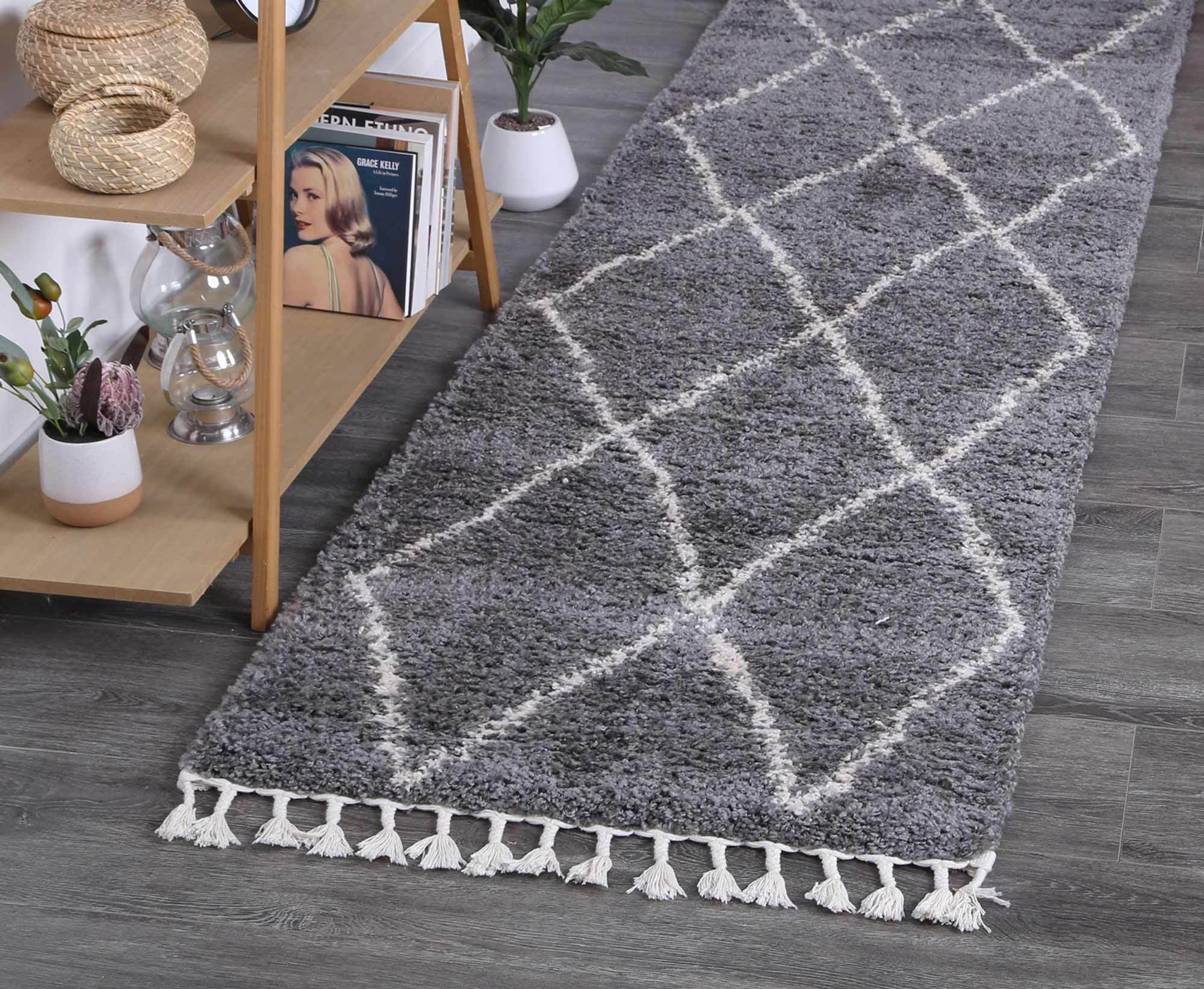 Kasbah Clara Diamond Tribal Grey Rug - Floorsome - Modern Rugs - KASB16031532956 - Modern Rugs