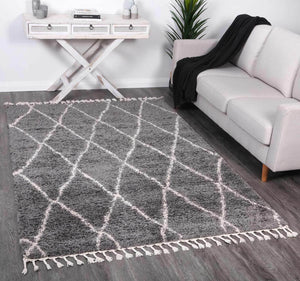 Kasbah Clara Diamond Tribal Grey Rug - Floorsome - Modern Rugs