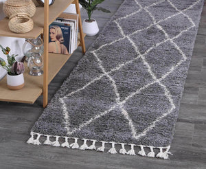 Kasbah Clara Diamond Tribal Grey Rug - Floorsome - Modern Rugs