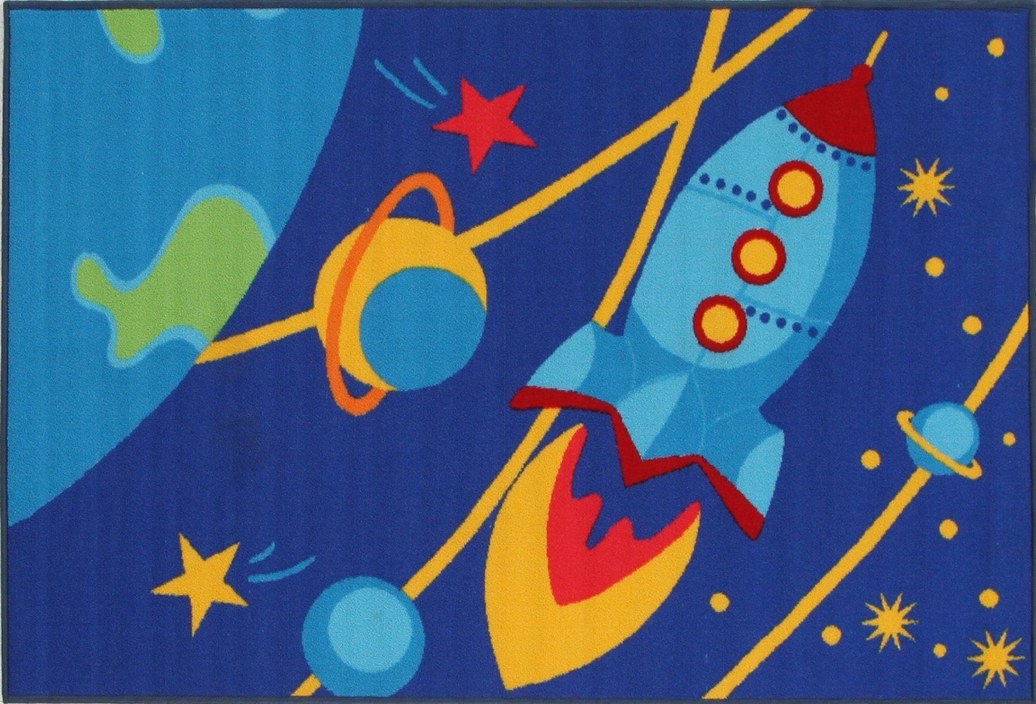 Kids Non Slip Outer Space Rug - Floorsome - Kids - LC - SPAC - BLUE - 150X100 - Kids