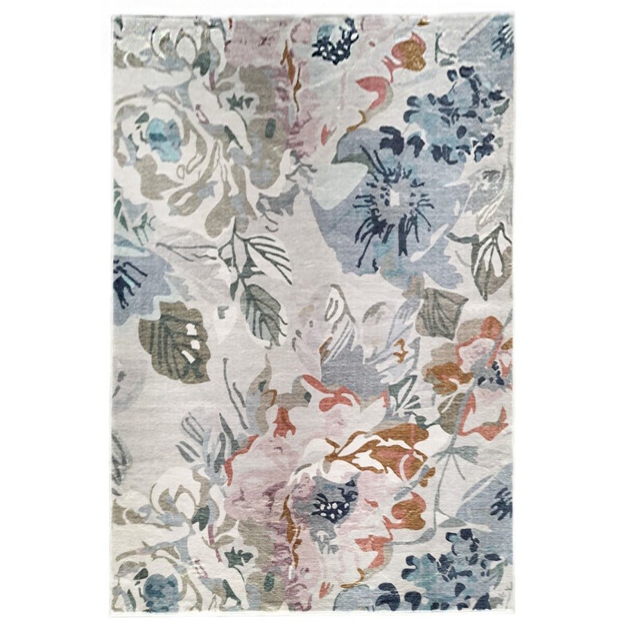 Kyul Floral Multicolour Machine Washable Floor Rug - Floorsome - Modern Rugs - MWRKYUL00090150 - Modern Rugs