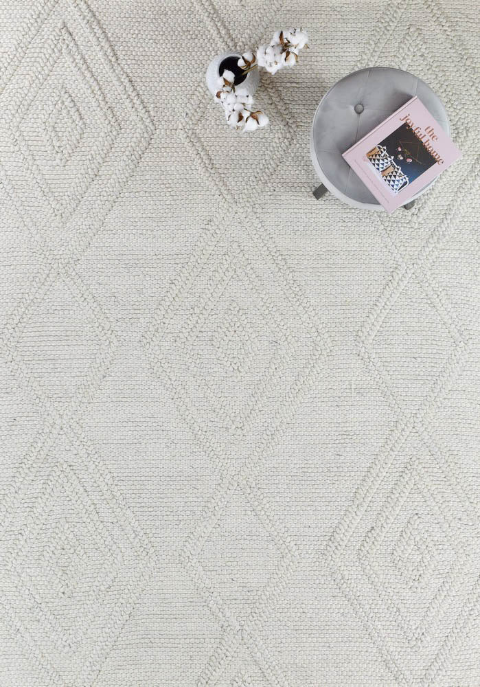 Lapis Ivory Wool Rug - Floorsome - FLATWEAVE - FINTONA - IVORY - 160X230 - FLATWEAVE