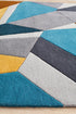 Laura Designer Wool Rug Blue Yellow Grey - Floorsome - Modern - MTX - 902 - SAF - 225X155 - Modern
