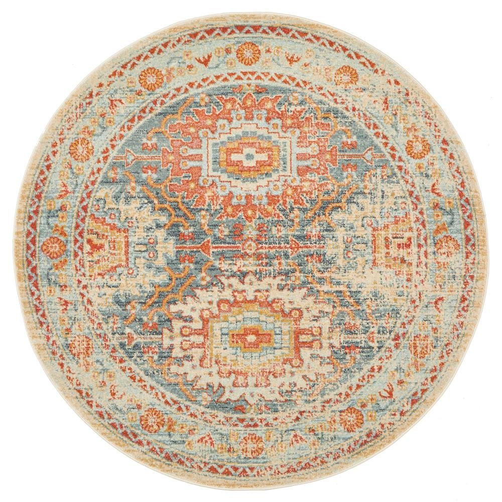 Legacy 853 Blue Round Rug - Floorsome - MODERN - LEG - 853 - BLUE - 150X150 - MODERN
