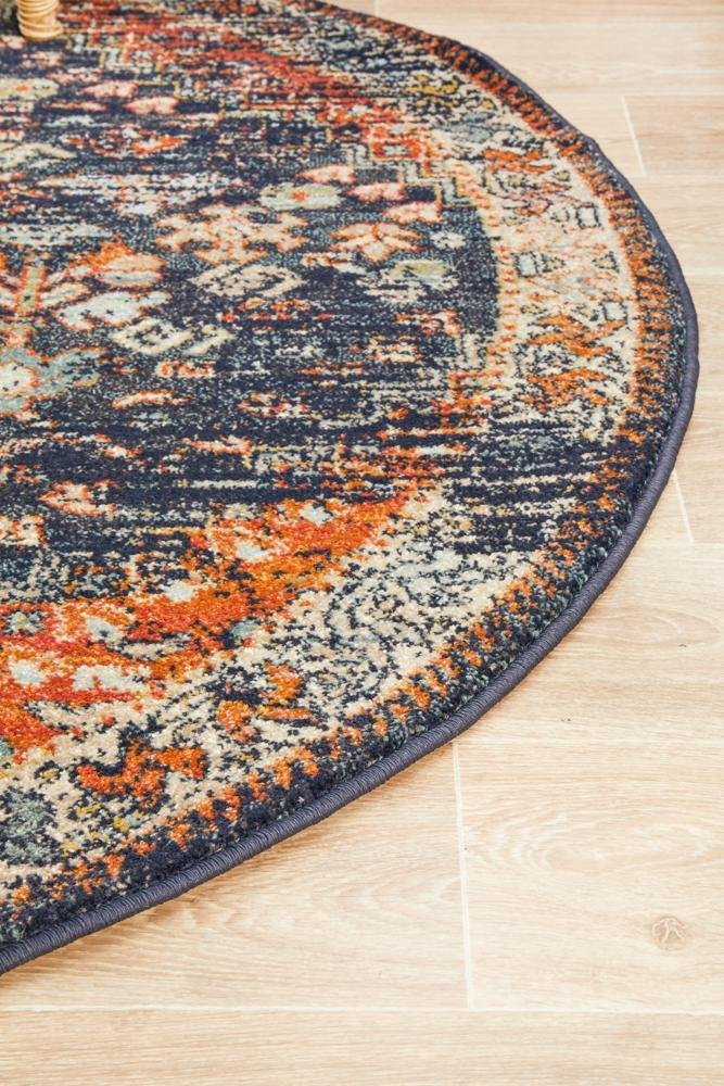 Legacy 854 Navy Round Rug - Floorsome - MODERN - LEG - 854 - NAVY - 150X150 - MODERN
