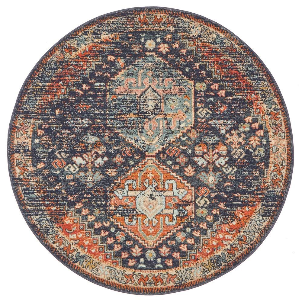 Legacy 854 Navy Round Rug - Floorsome - MODERN - LEG - 854 - NAVY - 150X150 - MODERN