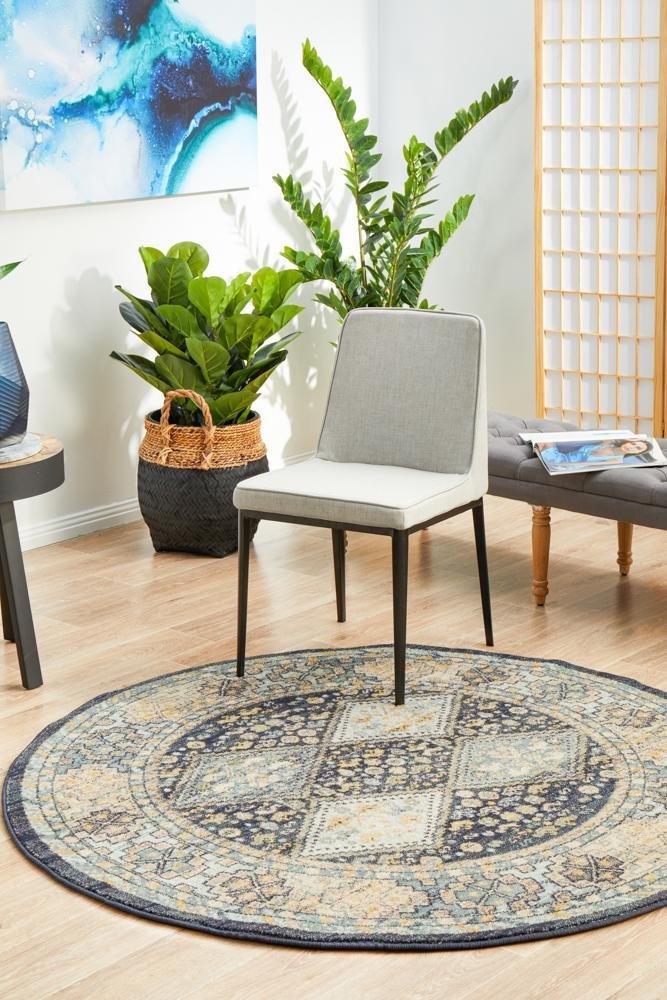 Legacy 857 Navy Round Rug - Floorsome - MODERN - LEG - 857 - NAVY - 150X150 - MODERN
