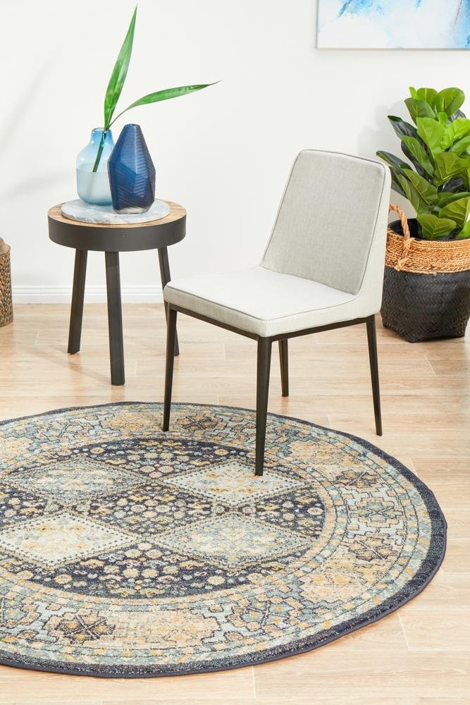 Legacy 857 Navy Round Rug - Floorsome - MODERN - LEG - 857 - NAVY - 150X150 - MODERN