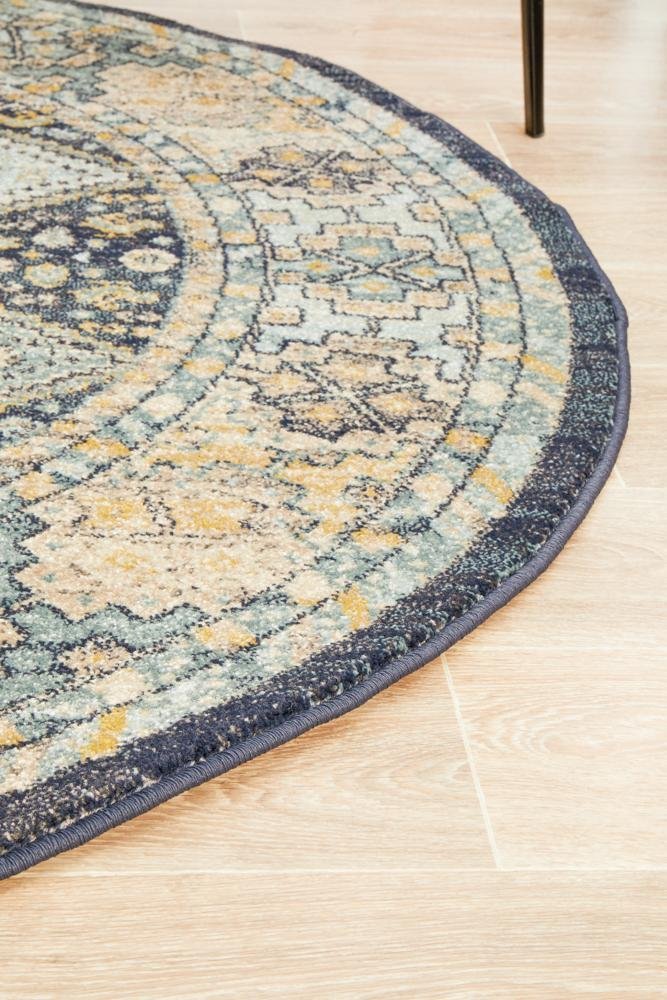 Legacy 857 Navy Round Rug - Floorsome - MODERN - LEG - 857 - NAVY - 150X150 - MODERN