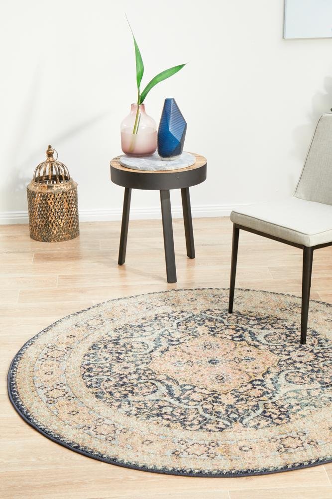 Legacy 858 Midnight Round Rug - Floorsome - MODERN - LEG - 858 - MIDN - 150X150 - MODERN