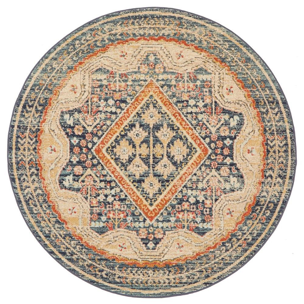 Legacy 863 Navy Round Rug - Floorsome - MODERN - LEG - 863 - NAVY - 150X150 - MODERN