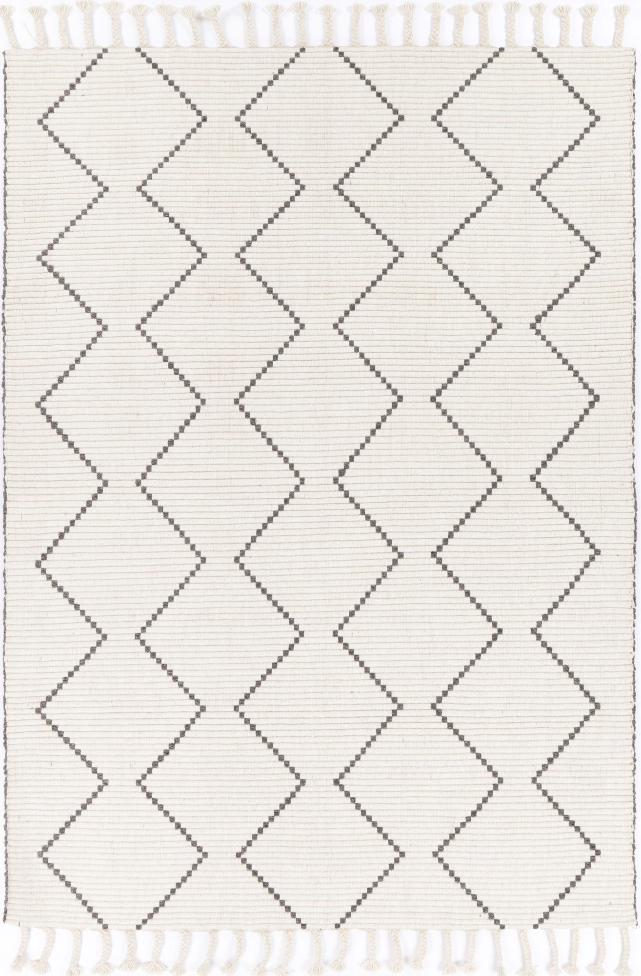 Leilani Diamond Tassel Cream Rug - Floorsome - Rug - GOA803D2CRE - Rug