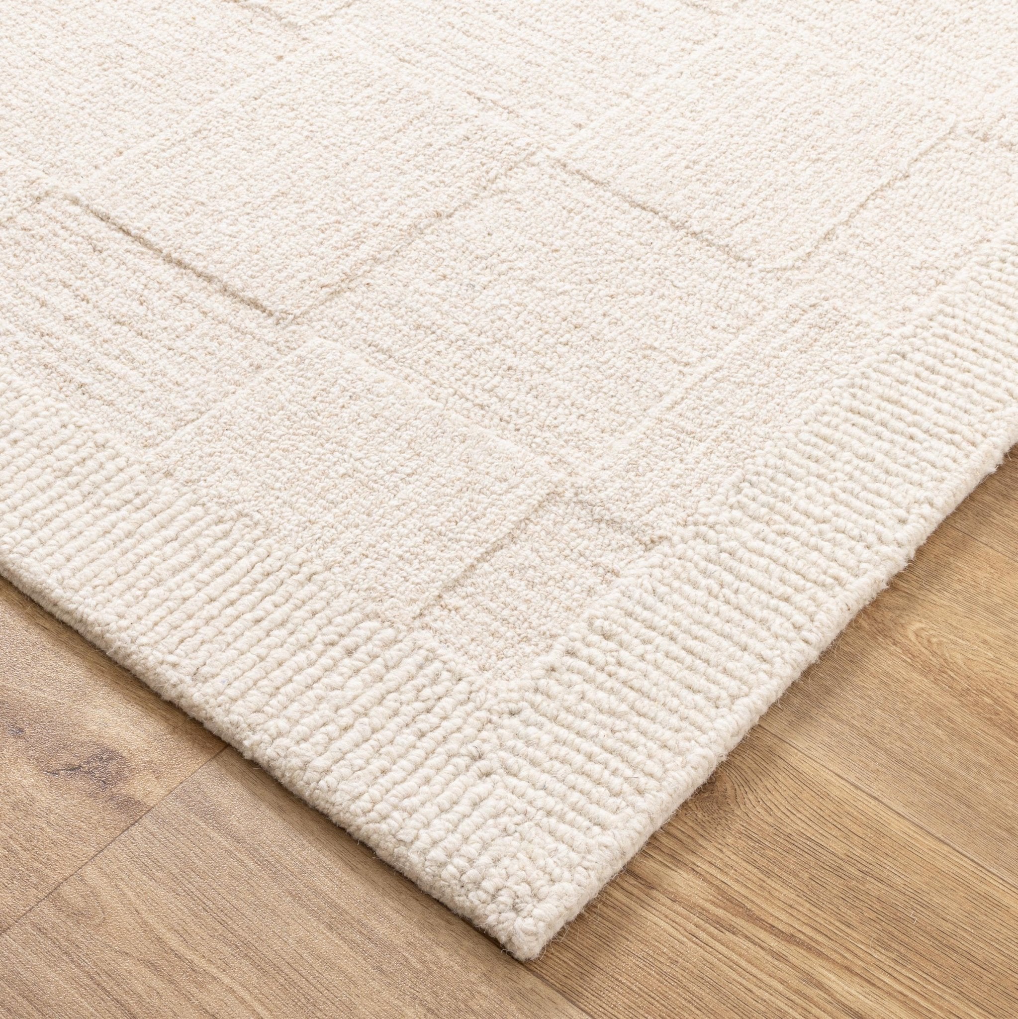 Les Nomades Checkered Cream Wool Rug - LES23 - Floorsome - Area Rug - LESM16023 - Area Rug