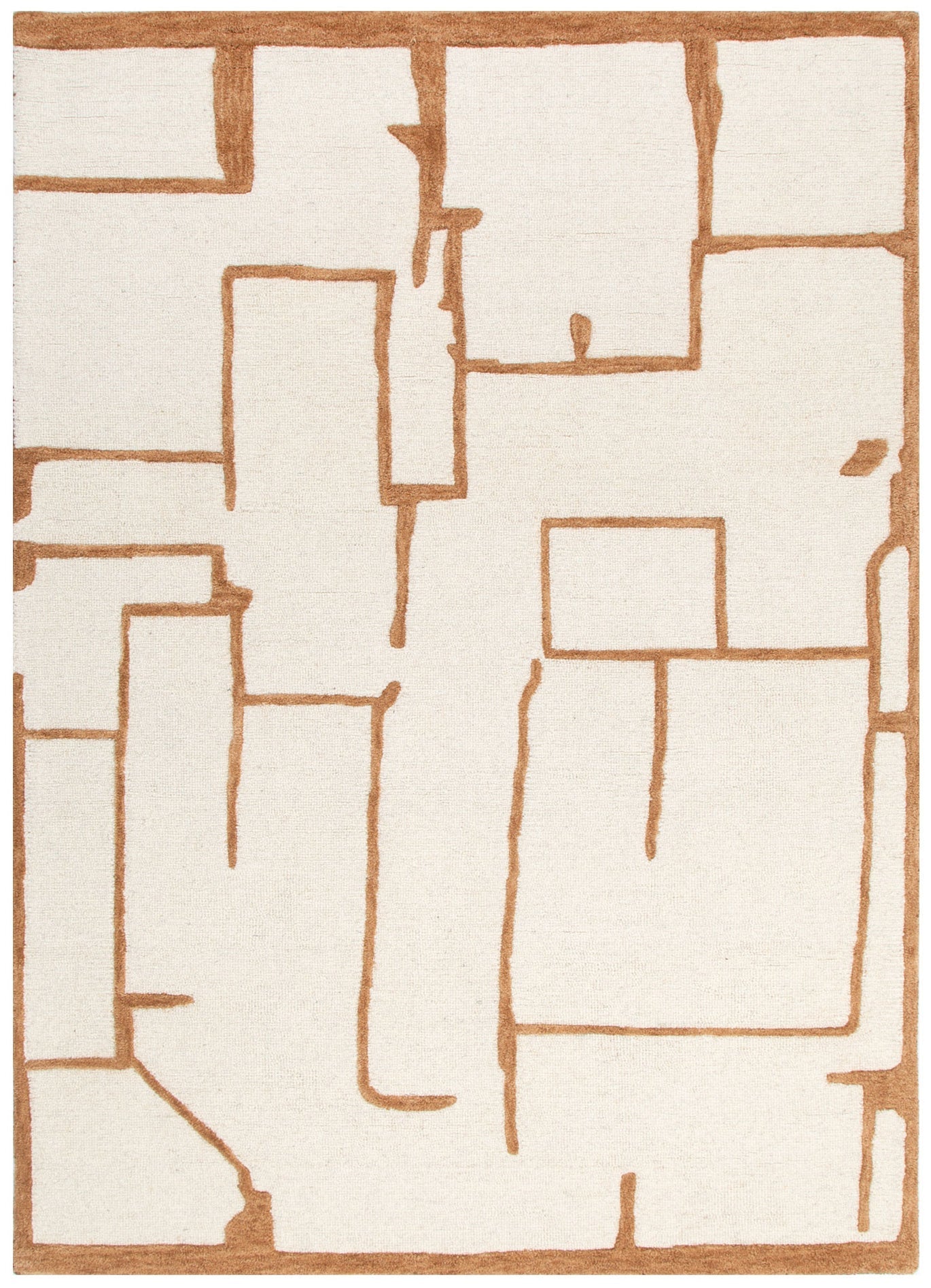 Les Nomades Lines Rust Wool Rug - LES99 - Floorsome - Area Rug - LESM16099 - Area Rug