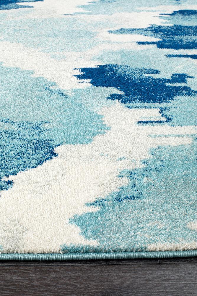 Lesley Whimsical Blue Runner Rug - Floorsome - Modern - MIR - 353 - BLU - 300X80 - Modern