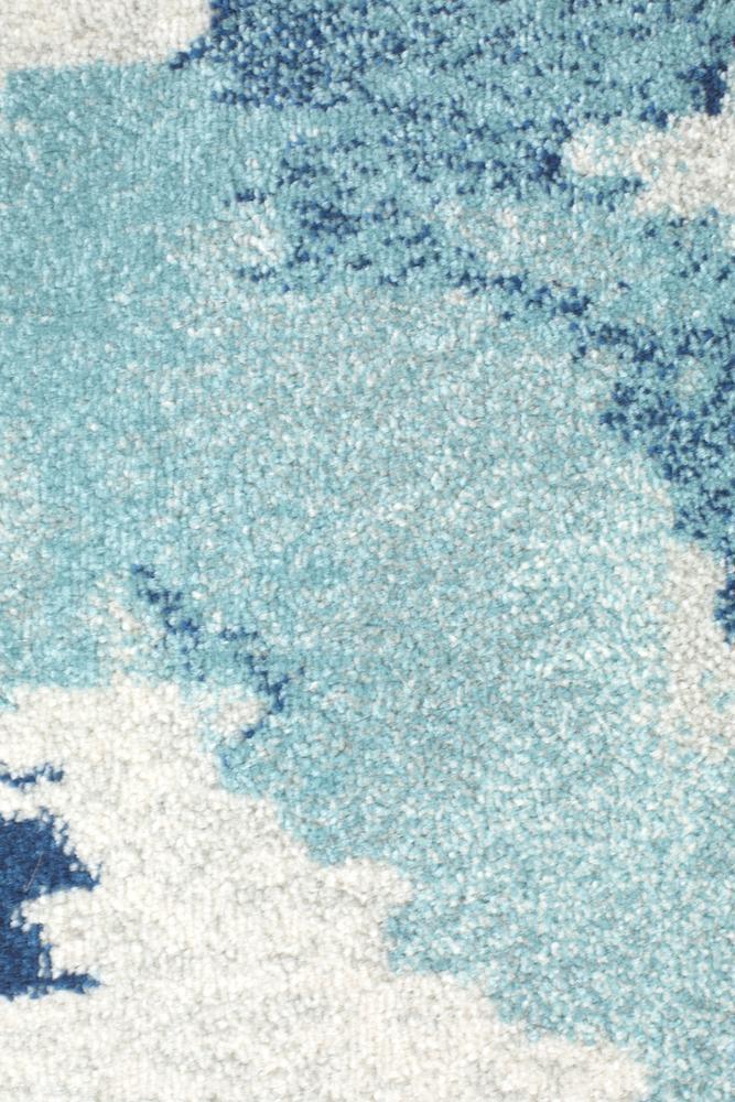 Lesley Whimsical Blue Runner Rug - Floorsome - Modern - MIR - 353 - BLU - 300X80 - Modern