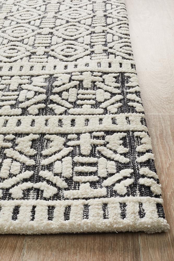 Levi Adonis Ivory Black Rug - Floorsome - MODERN - LEV - 361 - IVO - 225X155 - MODERN
