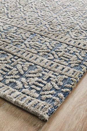 Levi Miriam Navy Grey Rug - Floorsome - MODERN