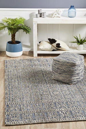 Levi Miriam Navy Grey Rug - Floorsome - MODERN