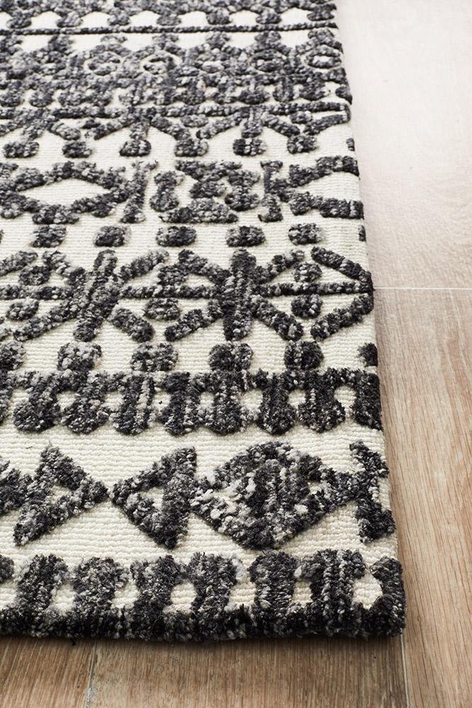Levi Yasmin Ivory Black Rug - Floorsome - MODERN - LEV - 363 - IVO - 225X155 - MODERN