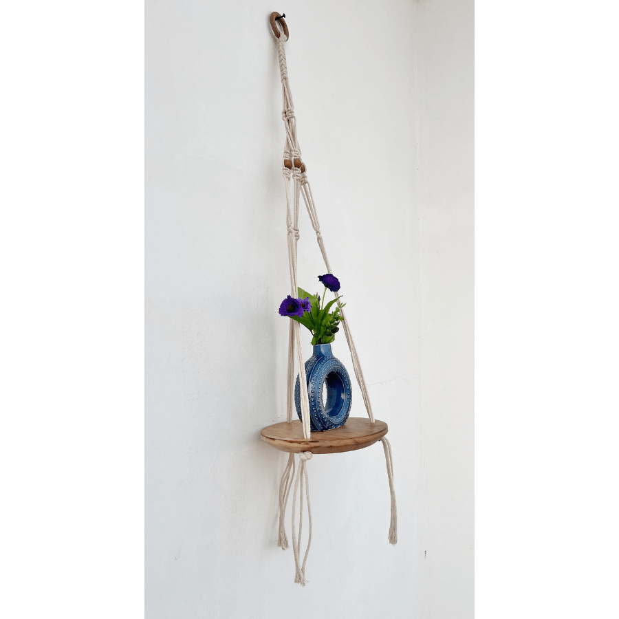 Lho 1 Tier Macrame Hanging Shelf - Floorsome - PLANTERLHO0001T - 