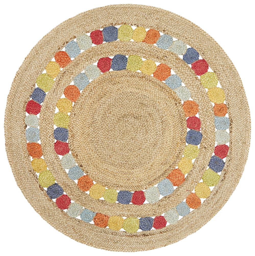 Little Miss Daisy Jute Rug - Floorsome - Flatweave - ATR - FRU - MULT - 120X120 - Flatweave